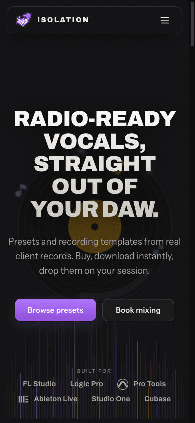 Mixed by Isolation on a phone